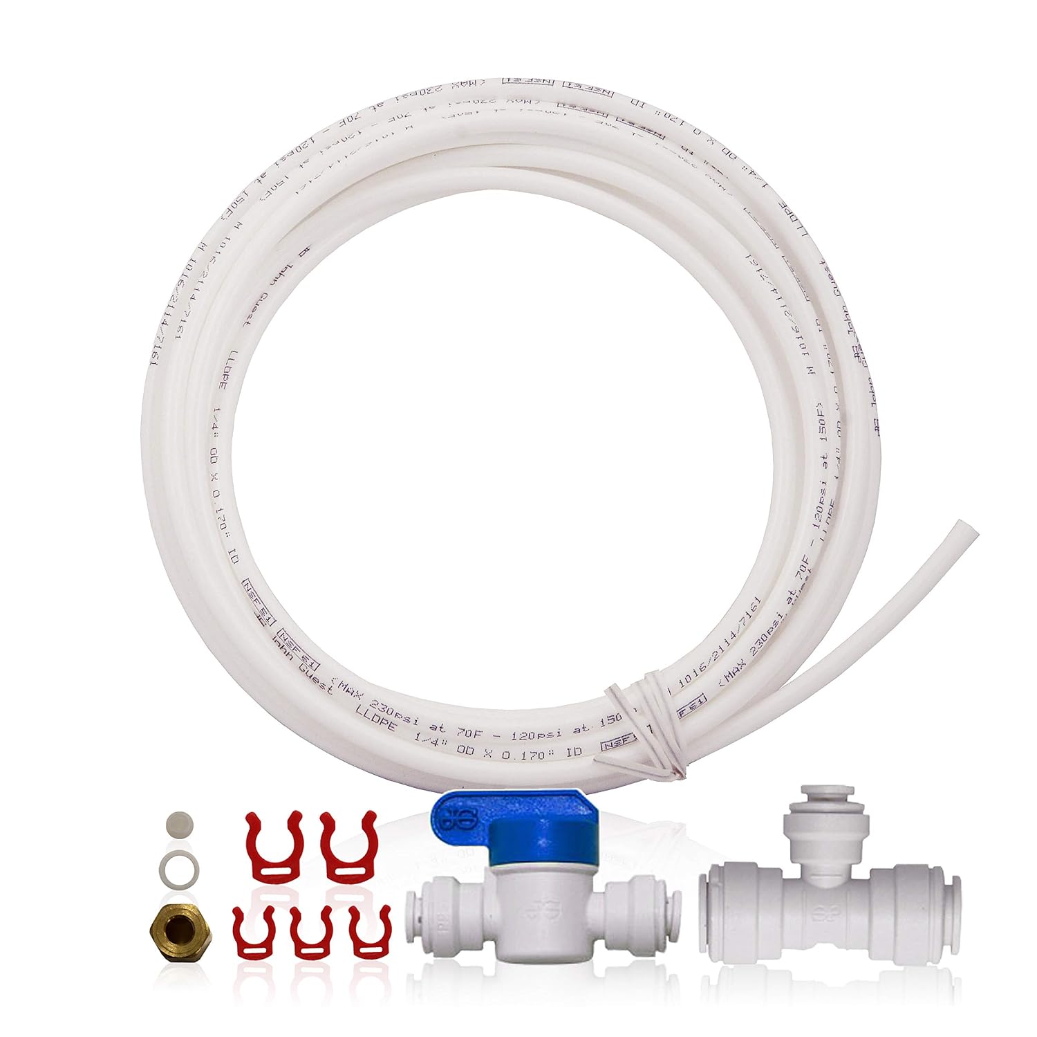 RO-90 Ultimate Series Top Tier Supreme Certified High Output 90 GPD Ultra Safe Reverse Osmosis Drinking Water Filter System, Chrome Faucet | ICEMAKER-KIT-38-14-RO-A Ice Maker Installation Kit