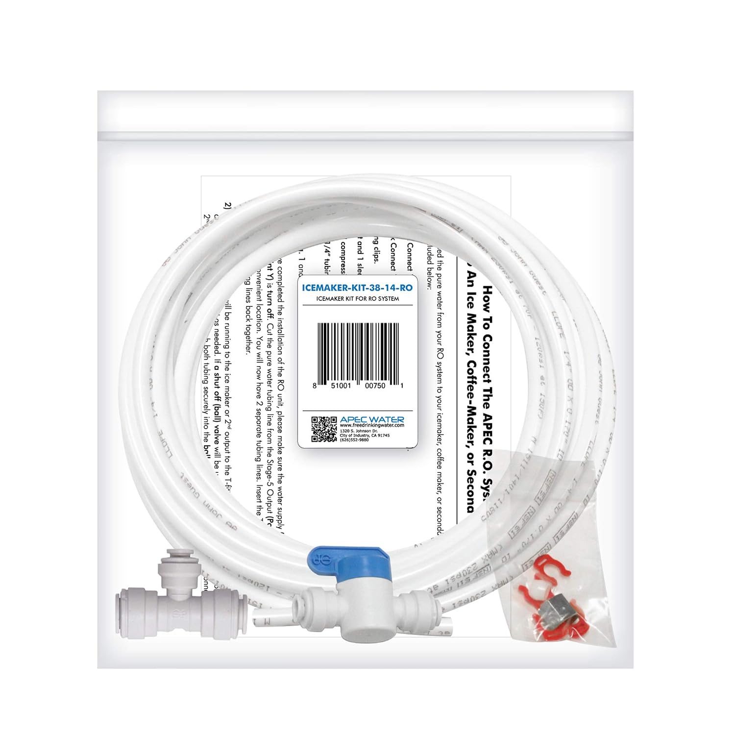 RO-90 Ultimate Series Top Tier Supreme Certified High Output 90 GPD Ultra Safe Reverse Osmosis Drinking Water Filter System, Chrome Faucet | ICEMAKER-KIT-38-14-RO-A Ice Maker Installation Kit