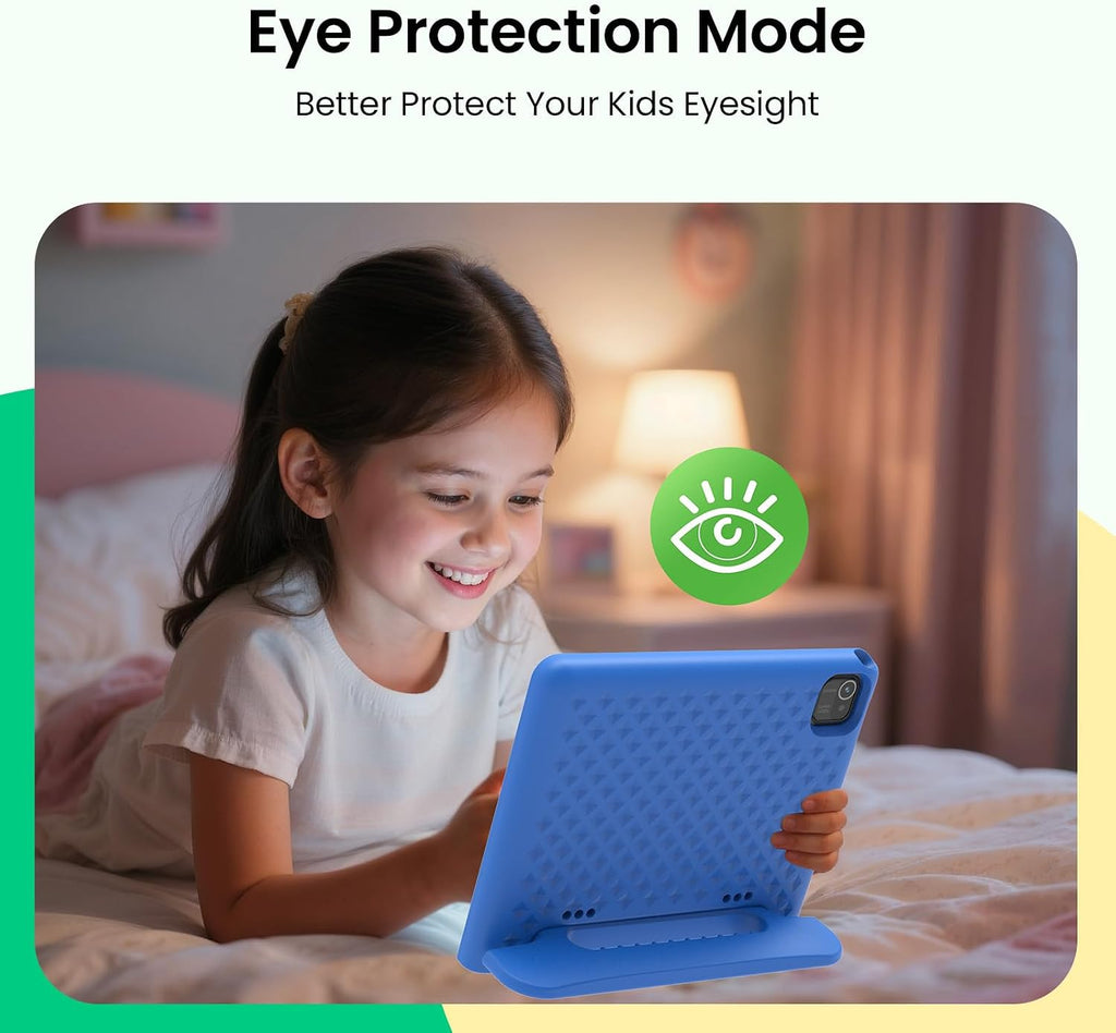2026 Kids Tablet, 10.1 Inch Android 15 Tablet for Kids, 8GB RAM, 64GB ROM(1TB Expand), WiFi 6, Pre-Installed Educational Apps, Parental Control, with EVA Protective Case, Eye Protection