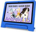 2026 Kids Tablet, 10.1 Inch Android 15 Tablet for Kids, 8GB RAM, 64GB ROM(1TB Expand), WiFi 6, Pre-Installed Educational Apps, Parental Control, with EVA Protective Case, Eye Protection