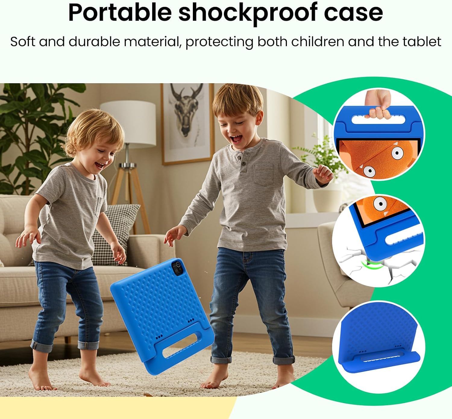 2026 Kids Tablet, 10.1 Inch Android 15 Tablet for Kids, 8GB RAM, 64GB ROM(1TB Expand), WiFi 6, Pre-Installed Educational Apps, Parental Control, with EVA Protective Case, Eye Protection